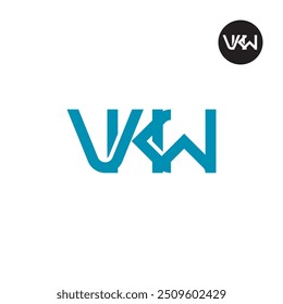 Diseño de monograma de letra de logotipo de VKW