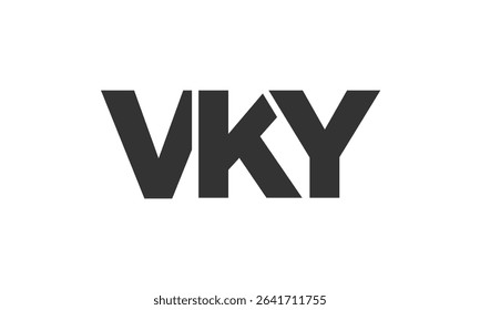 VKY logo design template with strong and modern bold text. Initial based vector logotype featuring simple and minimal typography. Trendy company identity ideal for businesses brand presence.