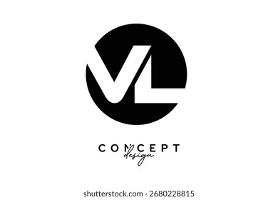 VL Creative Negative Space Circle Monogram Logo Design