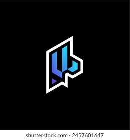 VL inicial gradiente azul concepto de juego ideas para el equipo de deportes, twitch y streamer