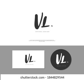 VL Initial handwriting or handwritten logo for identity. Logo with signature and hand drawn style.