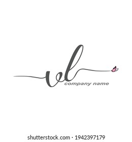 VL Initial Handwriting logo luxury vector beauty