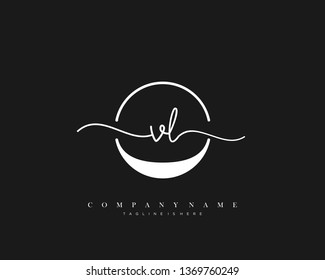 VL initial handwriting logo template vector