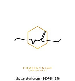 VL Initial handwriting logo template