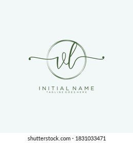 VL Initial handwriting logo vector