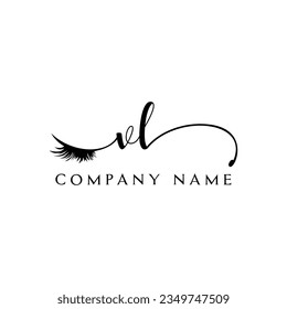 VL initial Logo lash logo eyelash vector modern