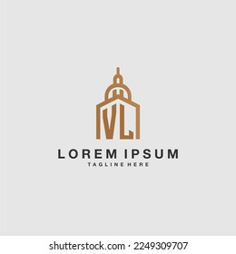 VL initial monogram real estate logo with imperium style desgn