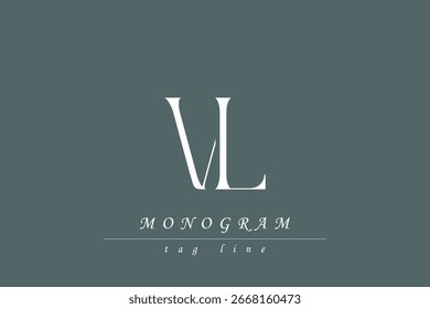 Iniciais VL Estilizado Monograma Design com entrelaçados. Representação artística das iniciais do monograma arranjadas e exibidas criativamente.