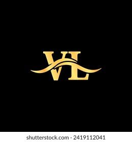 V.L letter initial luxury Logo Monogram Elegant design typography vector of business name branding identity Logotype