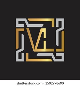 VL Letter logo initial capital monogram with abstract ornament