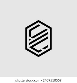 Geometrisches VL-Monogramm mit hochwertigem professionellem Design, das gut gedruckt werden kann