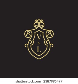 VL line vintage initial logo in high quality professional design that will print well across any print media