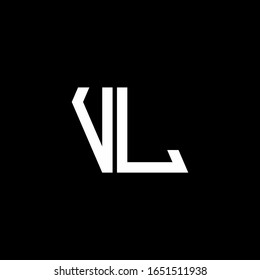 Logotipo VL monograma abstracto aislado en fondo negro
