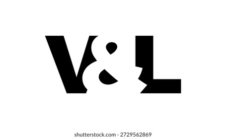 VL logo design in bold style. Black white identity symbol. Modern typography emblem. Corporate branding icon. Minimal business template.