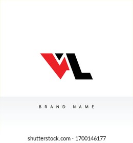 VL Logo. Letter Design Vector with Red and Black Colors