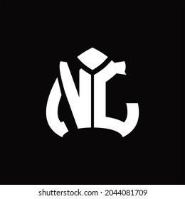 VL-Logo-Monogramm mit sprichwörtlicher Design-Vorlage auf schwarzem Hintergrund