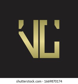 VL Logo with squere shape design template with gold colors