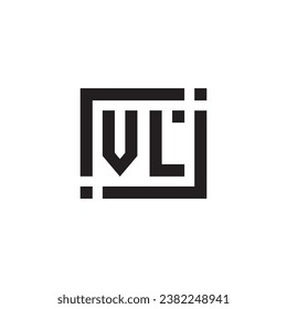 VL minimalist geometric symbol logo in high quality professional design that will print well across any print media