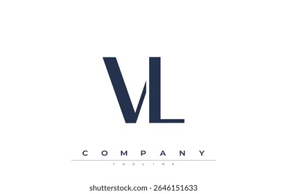 VL Modern Initials Logo Design. Branding logo with stylized initials showcasing bold design and modern aesthetic. Ideal for professional business branding or creative projects focusing on minimalistic