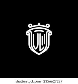 VL shield initial monogram with high quality professional design that will print well