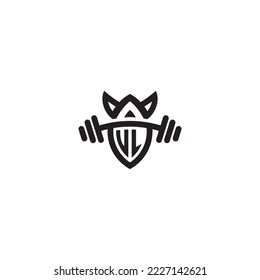 VL simple line fitness gym concept in high quality professional design that will print well across any print media