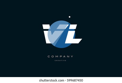 vl v l  blue circle dot big font alphabet company letter logo white design vector icon template 