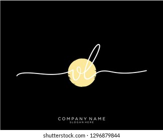 VL V L Initial handwriting logo template