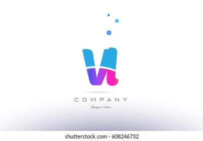 vl v l  pink purple blue white uppercase lowercase modern creative alphabet gradient company letter logo design vector icon template