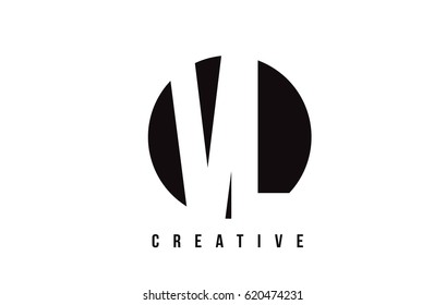 VL V L White Letter Logo Design with Circle Background Vector Illustration Template.