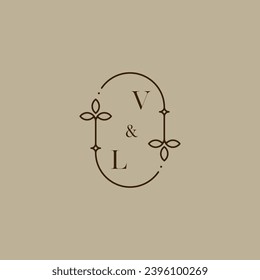 Logotipo inicial de boda VL en un diseño profesional de alta calidad que se imprimirá en cualquier medio impreso