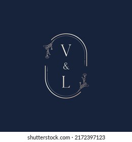 VL wedding initial logo letters in high quality professional design that will print well across any print media