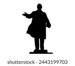 Vladimir Lenin statue silhouette vector art