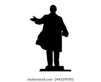 Vladimir Lenin statue silhouette vector art