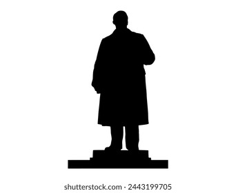 Vladimir Lenin statue silhouette vector art