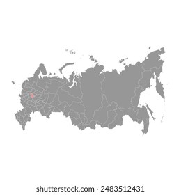 Vladimir Oblast map, administrative division of Russia. Vector illustration.