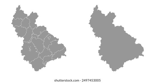 Vladimir Oblast map, administrative division of Russia. Vector illustration.