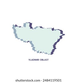 Mapa de Vladimir Oblast - Mapa Mundial Plantilla Internacional de Vectores. Ilustración vectorial de silueta de región de Rusia