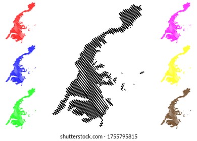 Vladivostok City (Russian Federation, Russia, Primorsky Krai) Map Vector Illustration, Scribble Sketch City Of Vladivostok Map