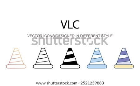 Vlc icon design with white background stock illustration