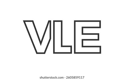 VLE logo design template with strong and modern bold text. Initial based vector logotype featuring simple and minimal typography. Trendy company identity ideal for businesses brand presence.