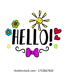 Vlog and blog design element, blogging badge vector Illustration. Screen saver with text for blog: Hello! Welcome to my blog! Visualization design for blog. Vector set