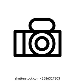 Vlog camera. Editable stroke vector icon.