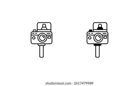 Vlog Camera icon design with white background stock illustration