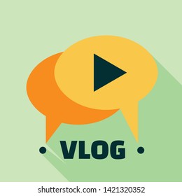 Vlog chat logo. Flat illustration of vlog chat vector logo for web design