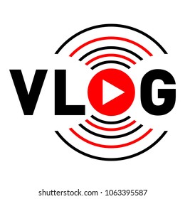 Vlog communication logo. Flat illustration of vlog communication vector logo for web