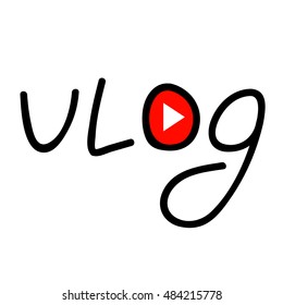 Vlog cute vector inscription.