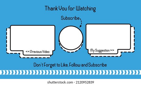 Vlog end screen in doodle style. suitable for vloger to catch intention at the end of their content.