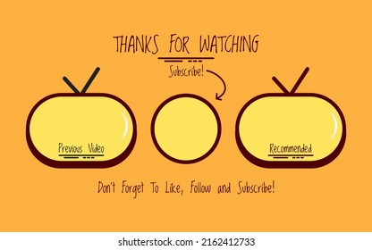 Vlog End Screen in Doodle Style. Great for vlogger to grab attention on the end of their content.