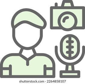 Vlog Fillay Vector Icon Design