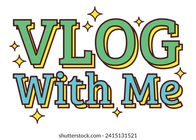 Diseño de pegatinas para tipografía plana Vlog